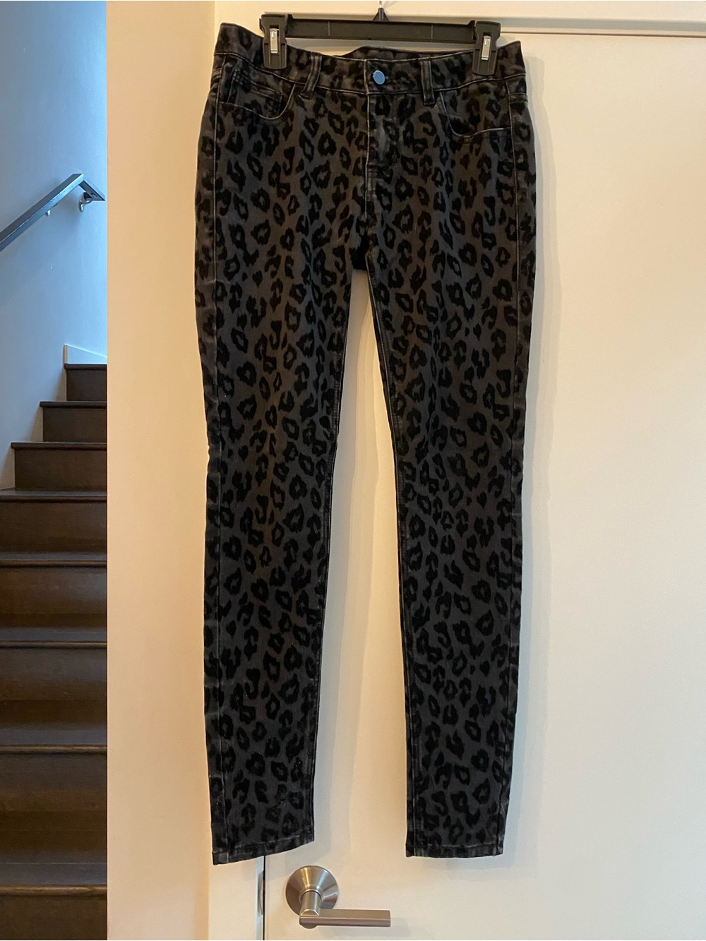 Fire Los Angeles Black Leopard Print Skinny Jeans